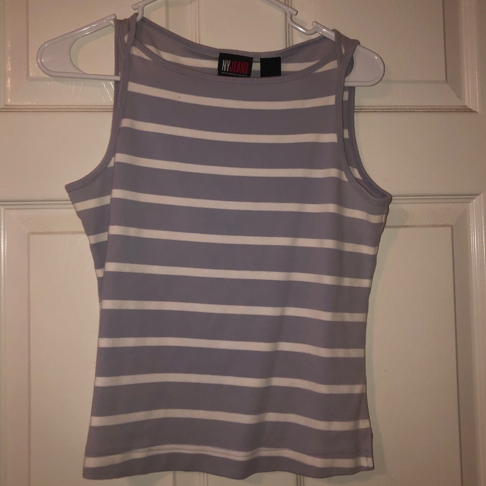Light blue striped tank